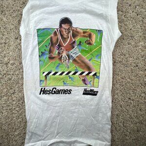 Vintage 1984 Hesgames Hesware White Sleeveless T Shirt SMALL Commodore 64 Game
